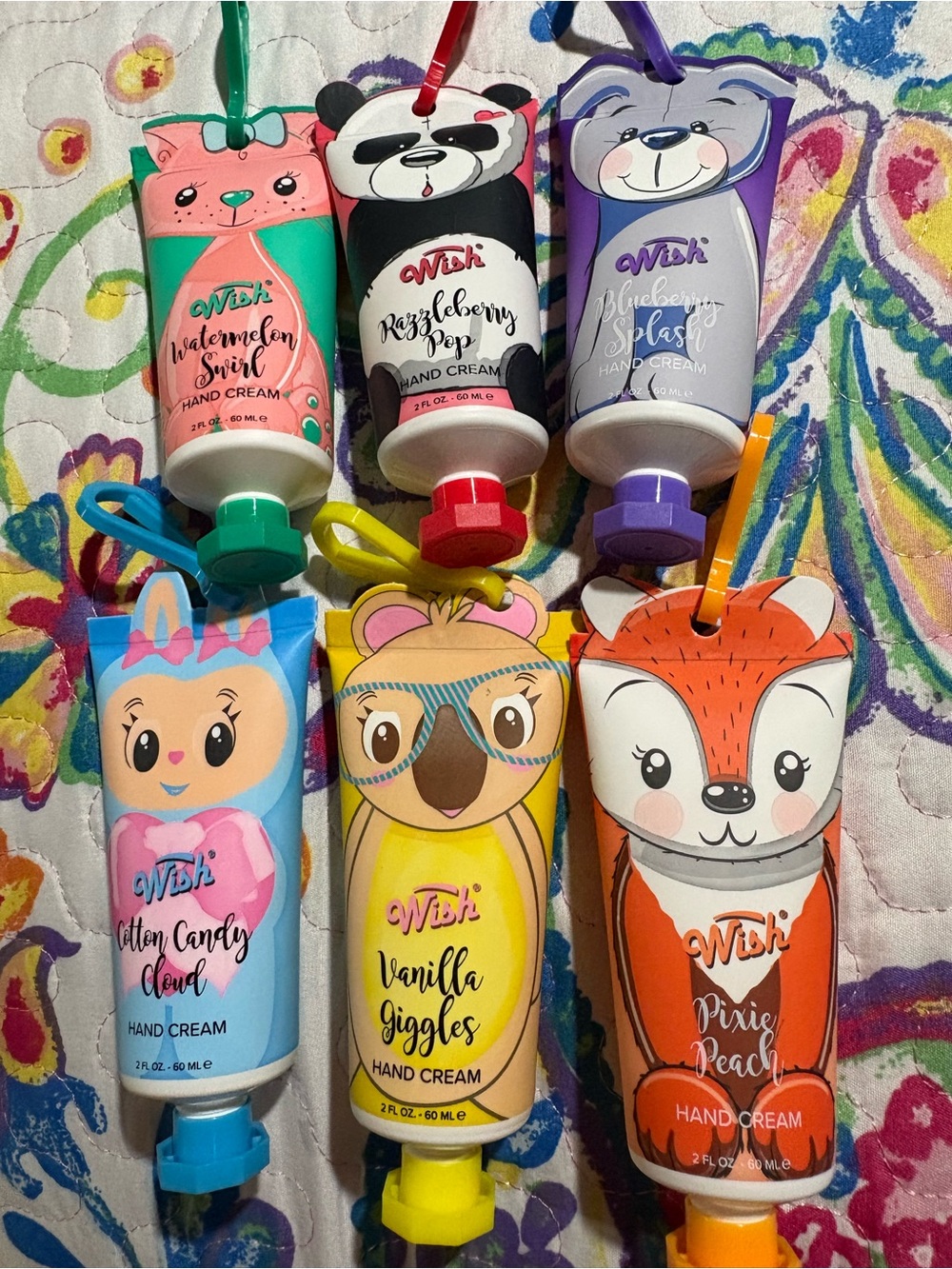 Wish Kids Hand Cream Trio in Yellow, Blue, Purple, Pink, Orange, Black